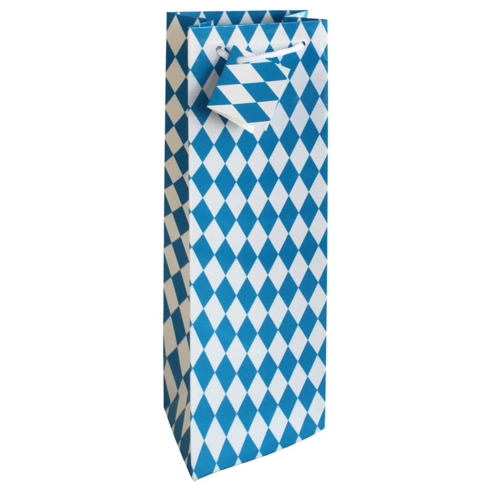 Geschenktüte, Geschenkverpackung, Papiertragetasche, Muster, Blau-weiß
