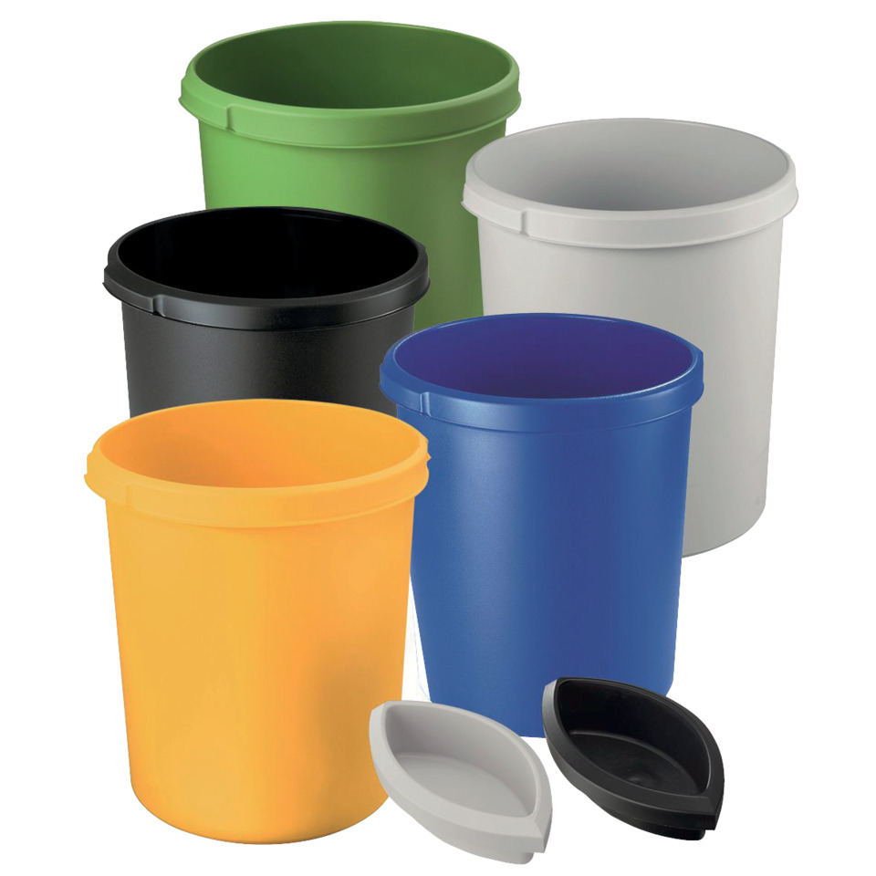 Eimer, Abfalleimer, Kunststoff, Mehrfarbig, Deckelset