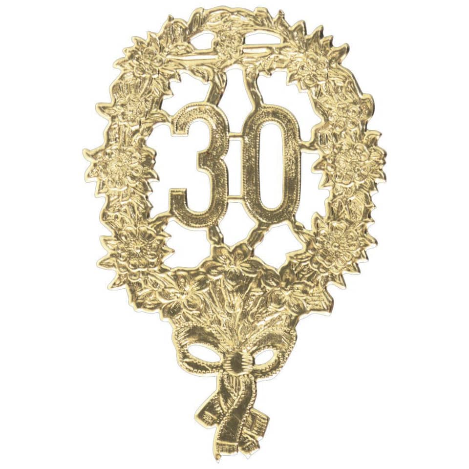 goldene Kranz, 30. Jubiläum,  florales Muster, Metallabzeichen, Maske Band