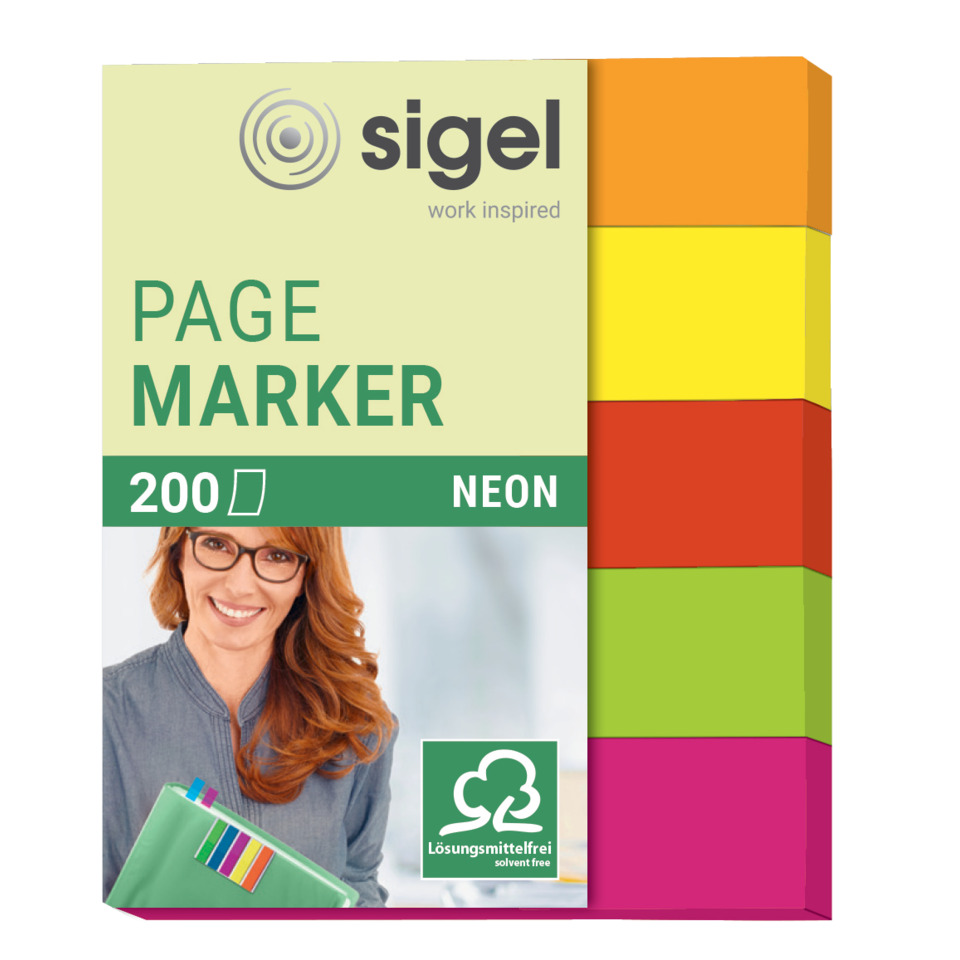Seitenmarker, Neon-Hochlighter, Notizzettel, Klebezettel, Neonfarben, Paketmarker, Page Marker, Neonfarben, Schmuckfarben, Klebemarker