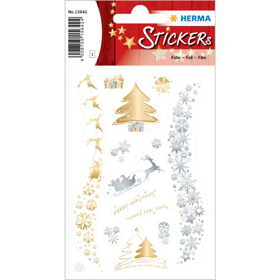Sticker, Gold, Silber, Weihnachten, Deko