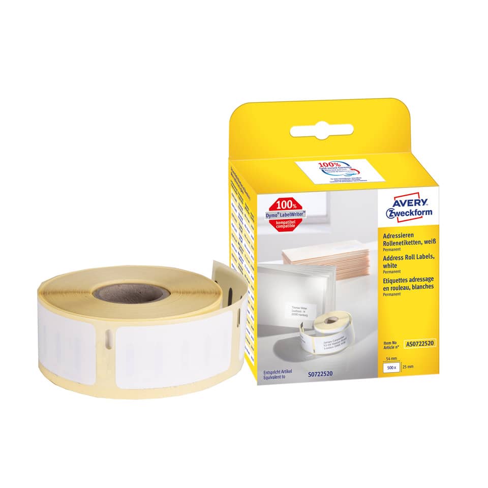 Etiketten, Aufkleber, Klebeband, Rollenetiketten, Weiße Etiketten
