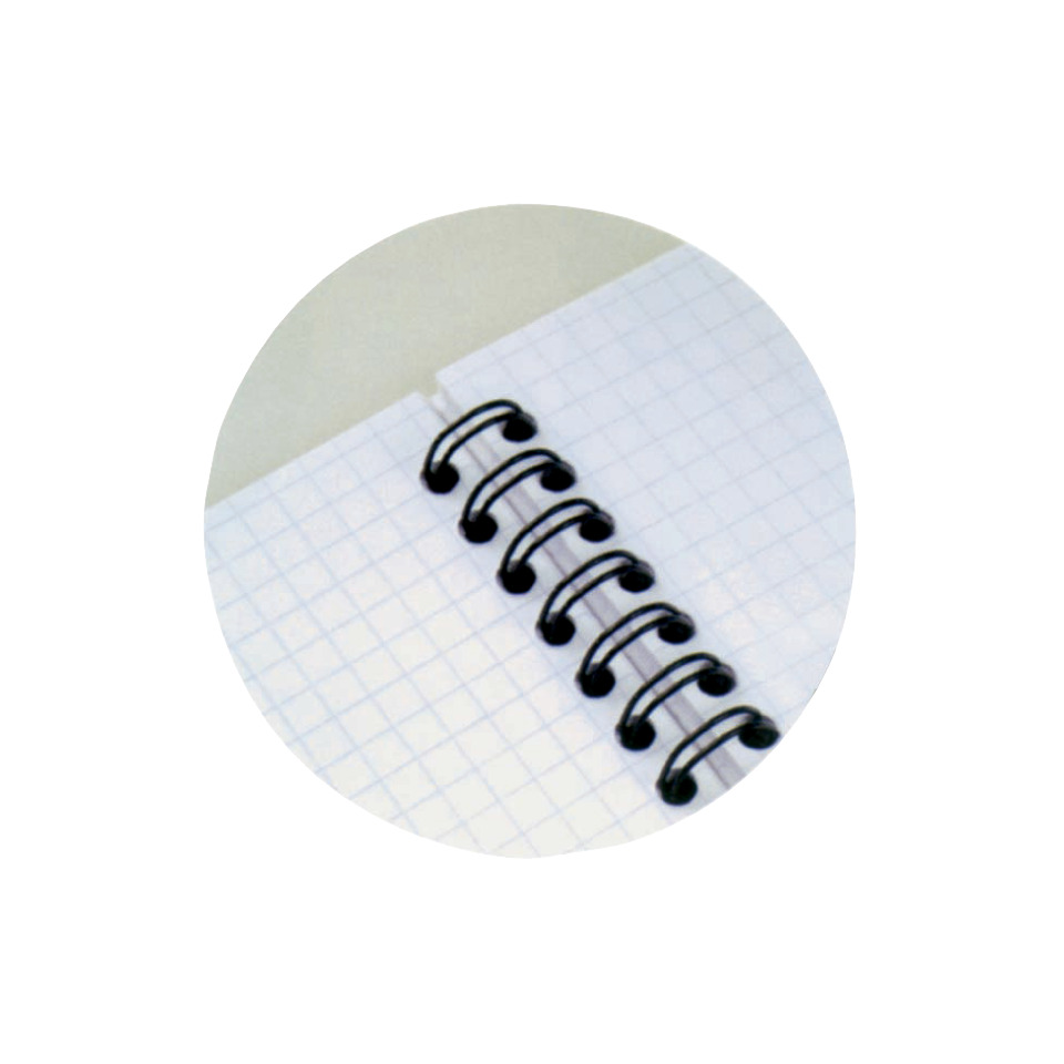 Notizbuch, Spiralbindung, Gitterpapier, Lineatur, Tagebuch