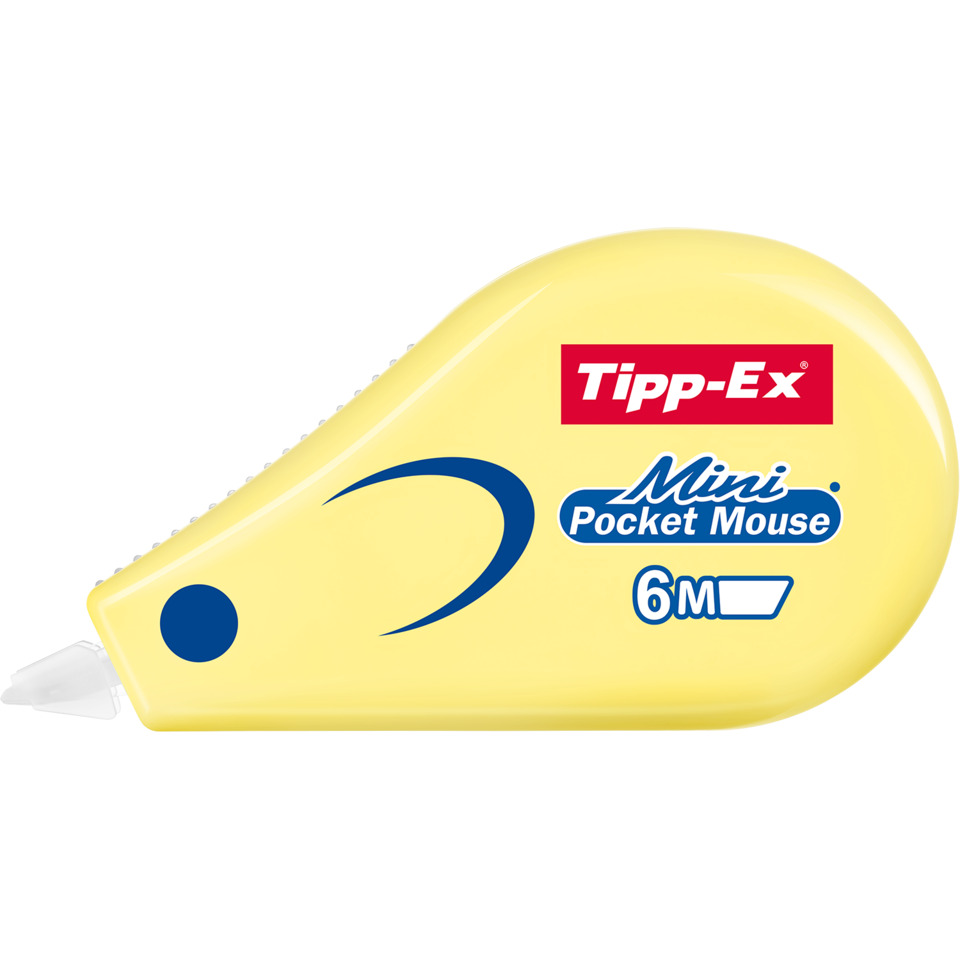 kleiner radiergummi, taschenradiergummi, gelb, 6 m, tipp-ex mini pocket mouse