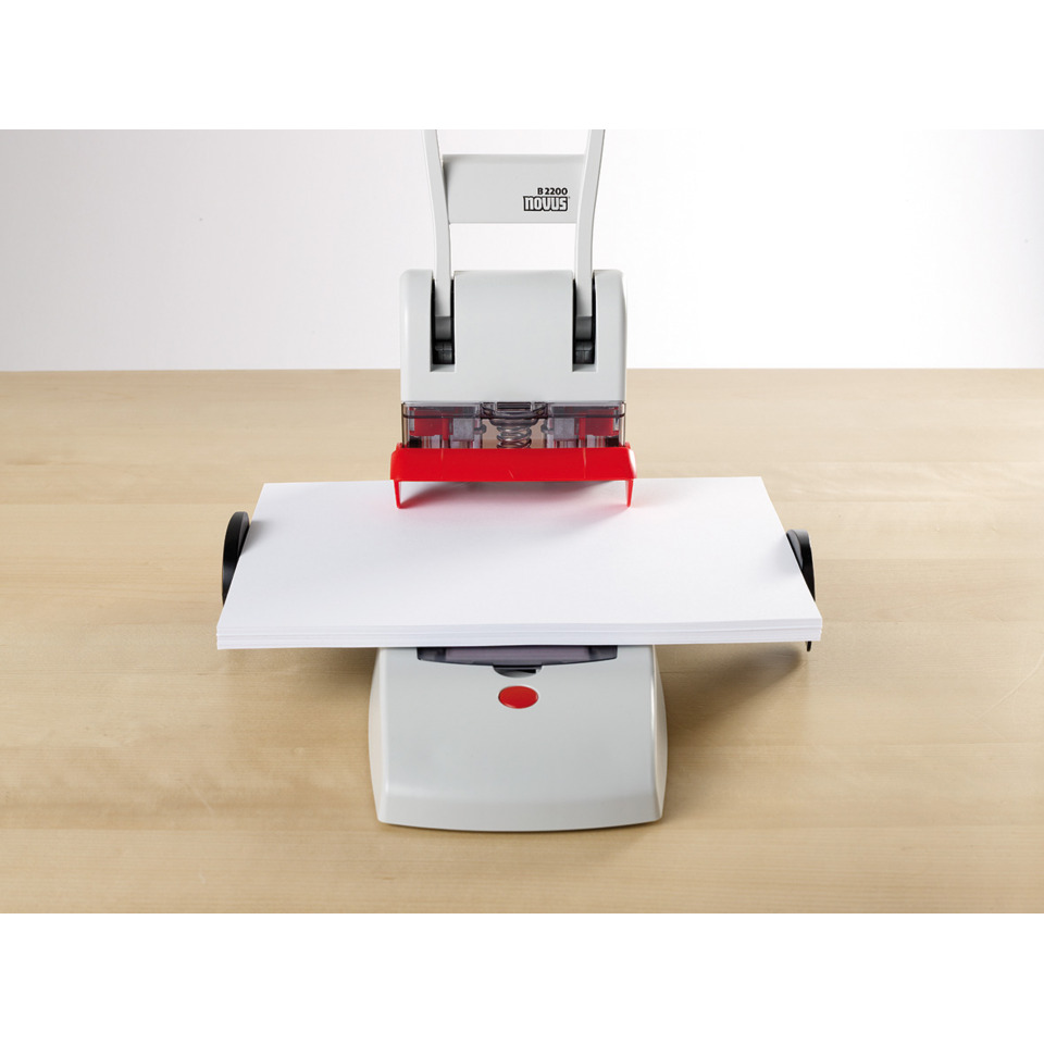 Heißklebepresse, Binder, Papierzuführung, Rotgriff, Schneidevorrichtung