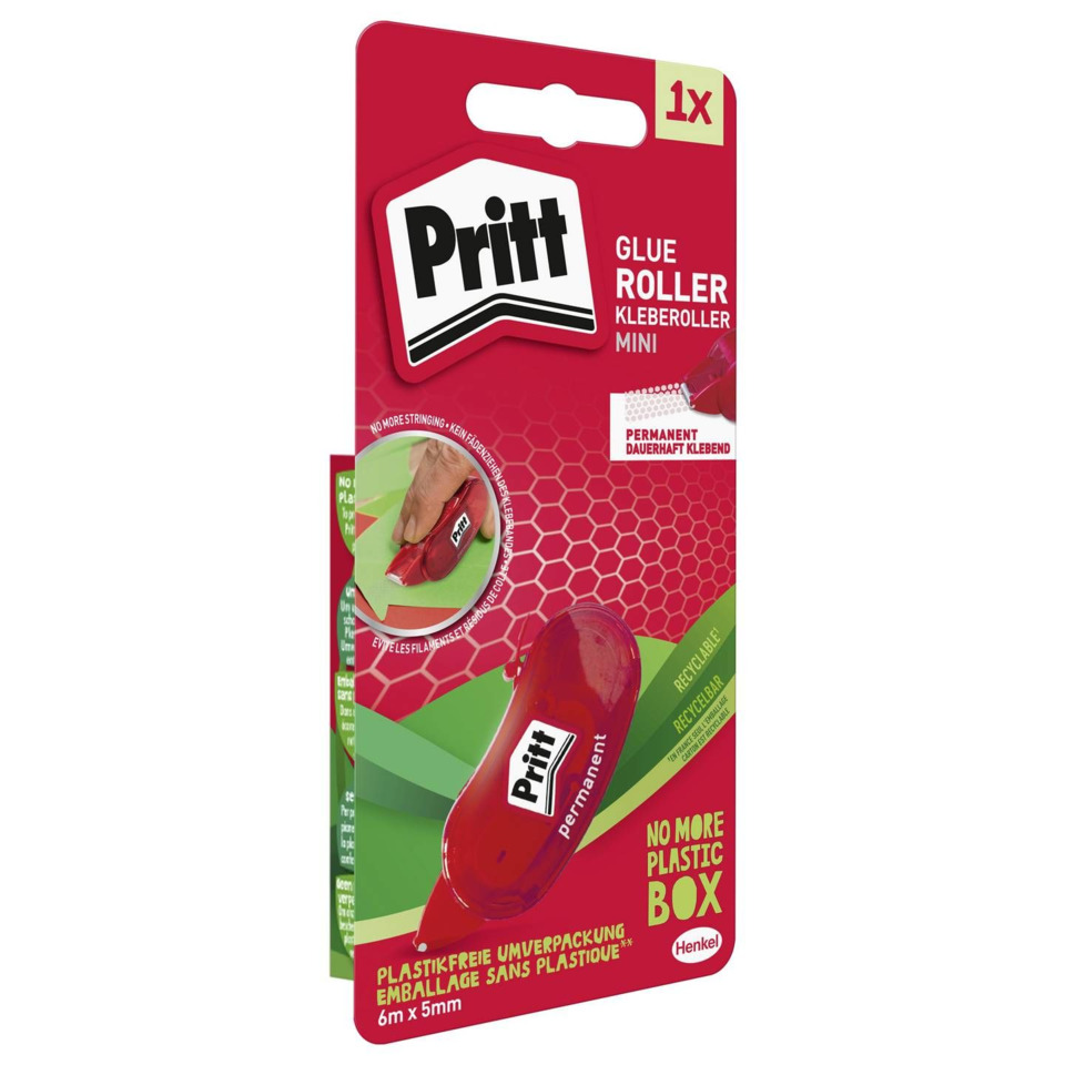 Kleberoller, Kleberoller, Glueroller, Mini-Format, Kunststoffbehälter