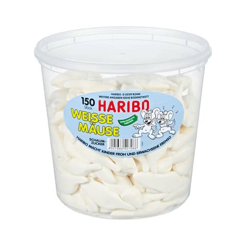 Süsswaren Weiße Mäuse, 150 Stück HARIBO 148670