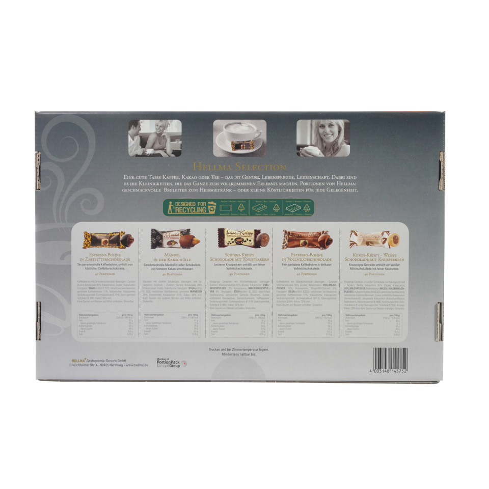 Schachtel, Kaffee-Schokolade, Pralinen, Gemischte Sorten, Verpackung