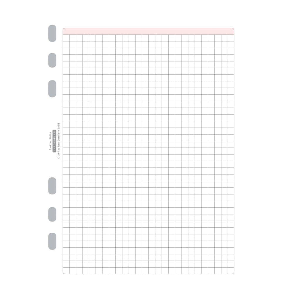 notebook, gitterheft, Lineatur, Lochung, rosa Rand