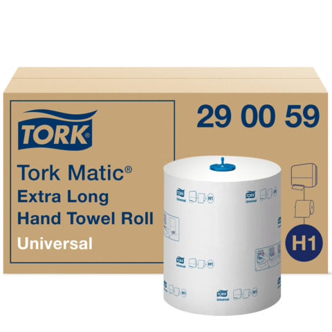 Rollenhandtuch Universal, 1-lagig, 6 x 280 m, weiß TORK 290059