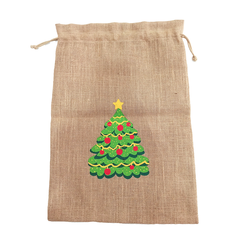 Jutebeutel, Baum Muster, Jute Beutel, Weihnachtsbaum, Stoffbeutel