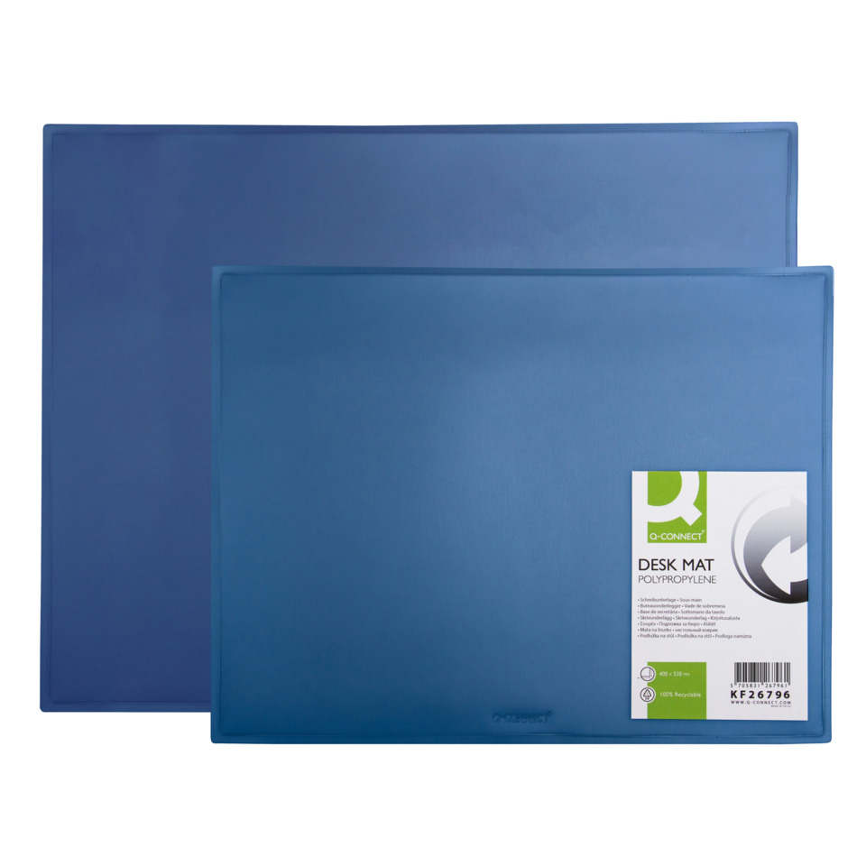 Deskmatte, Schreibtischunterlage, Polypropylen, Blau, Quadrat