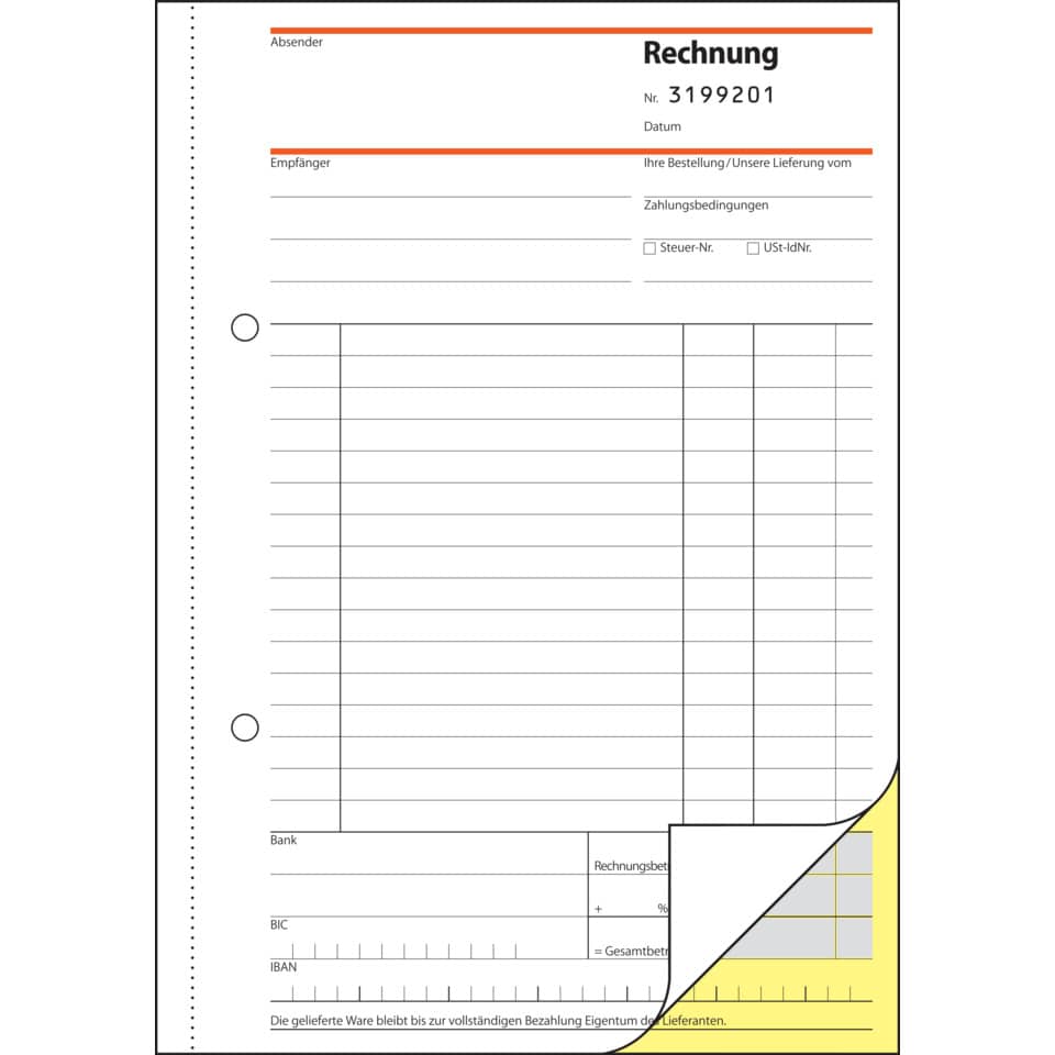 Rechnung, Zahlungsbedingungen, Bankdaten, IBAN, BIC