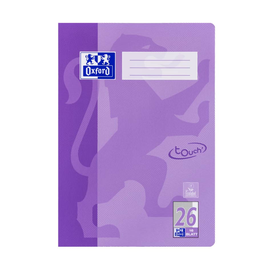 Heft Touch, A4, 90g/m², 16 Blatt, kariert, flieder OXFORD 400104442