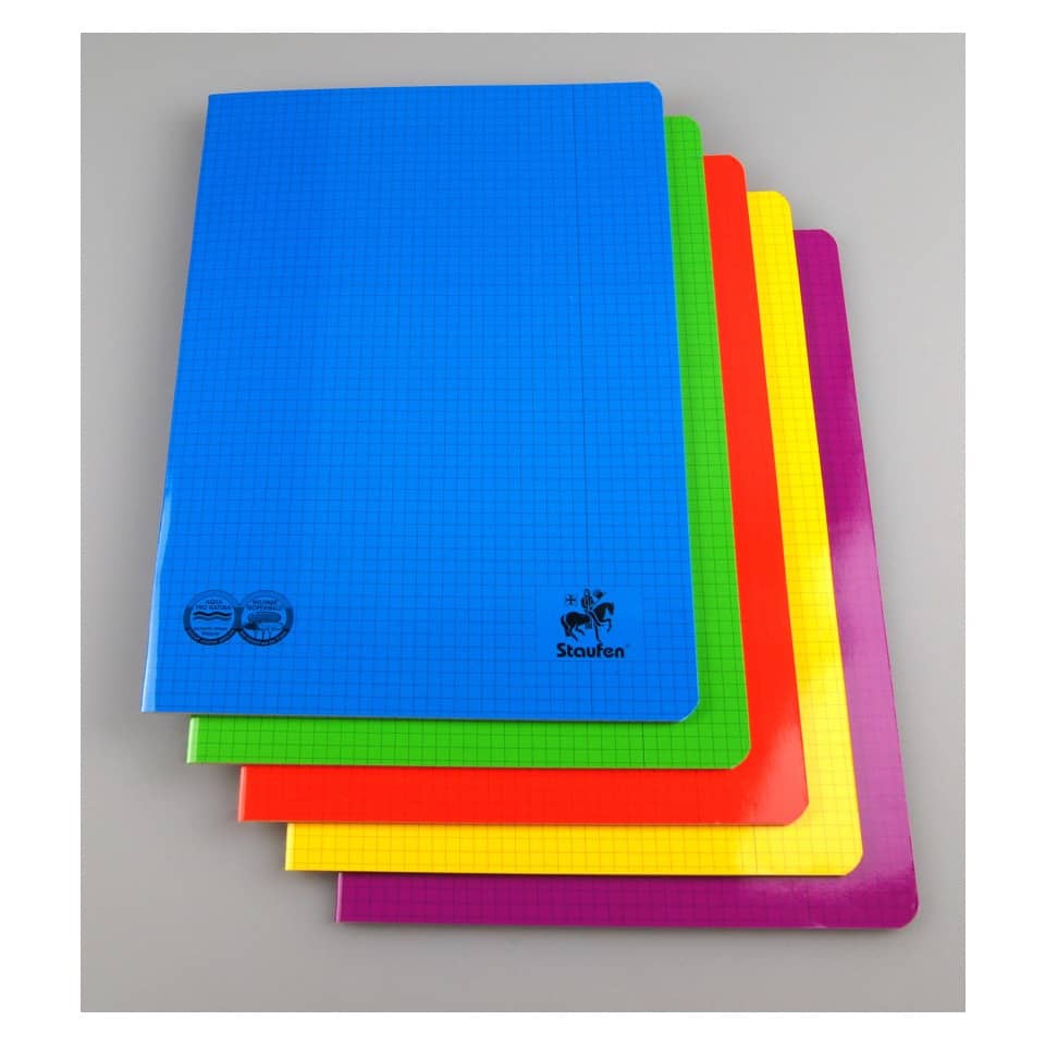 Notizbuch, Notebook, Kunststoffumschlag, Gitterlayout, bunte Farben
