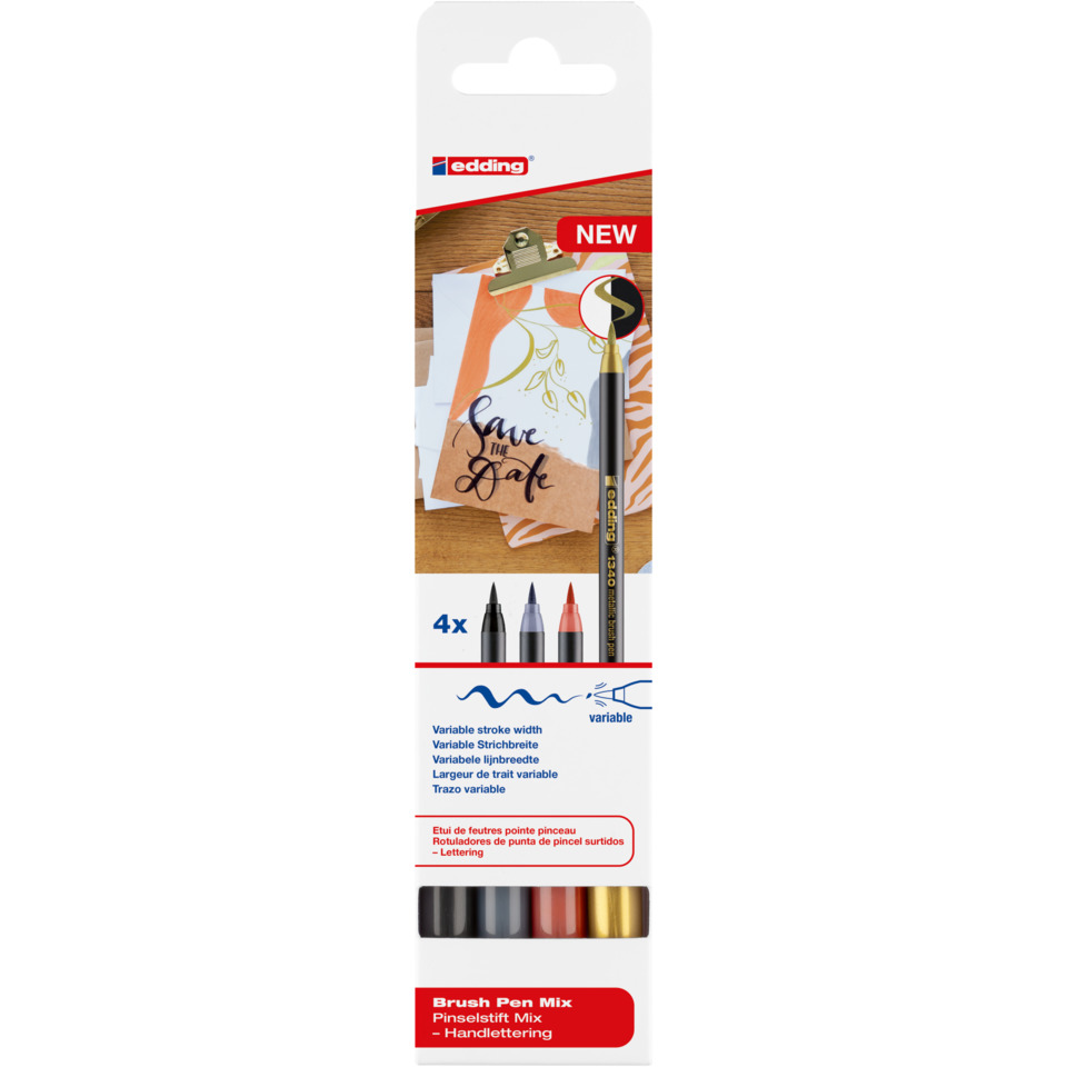 Pinselstifte, Kalligraphie-Pen, Pinselstift-Set, Variabler Strich, 4er-Set