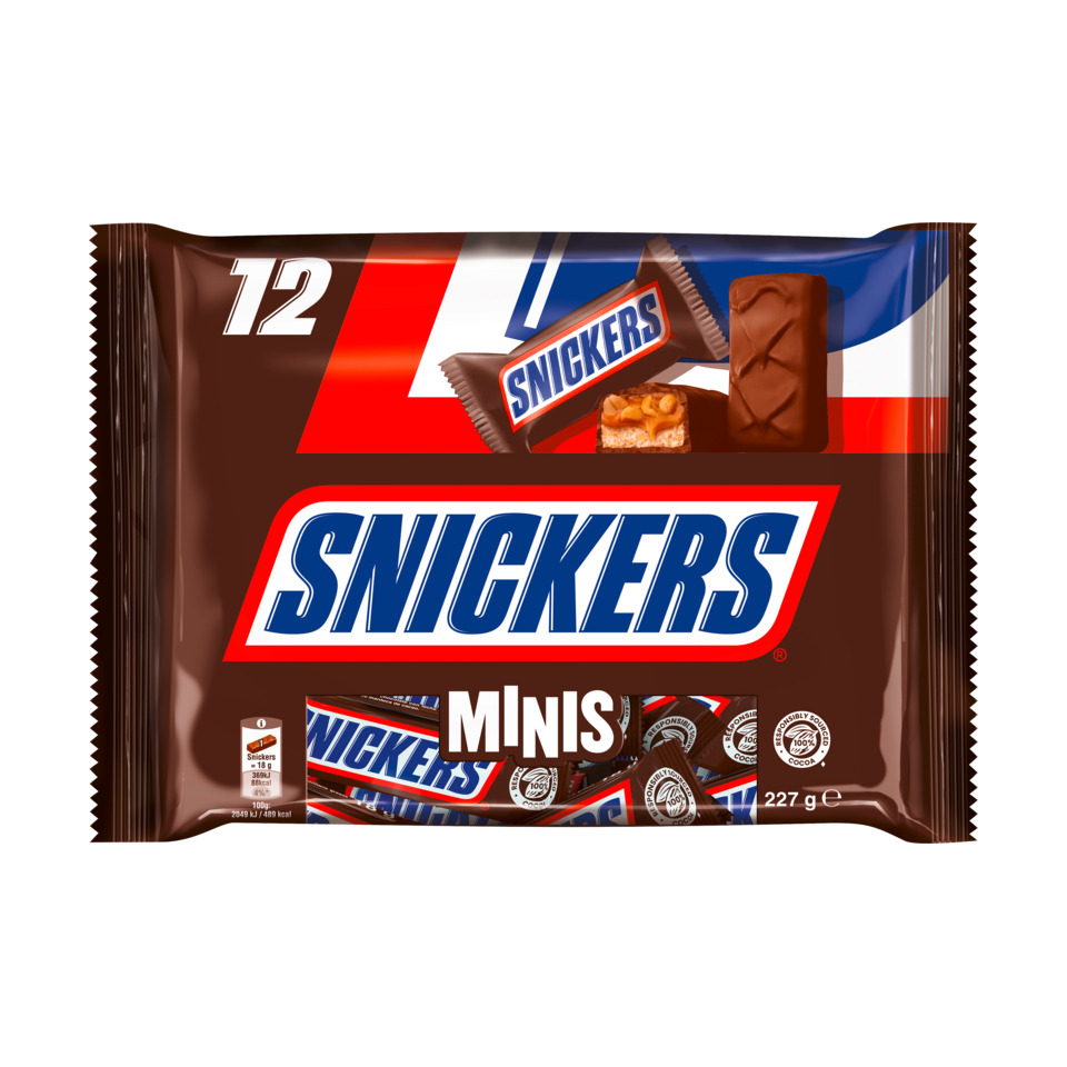 Snickers, Schokoriegel, Mini-Bissen, Milchschokolade, Nussfüllung