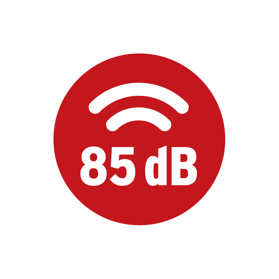 wifi, signal, icon, 85dB, roter Kreis