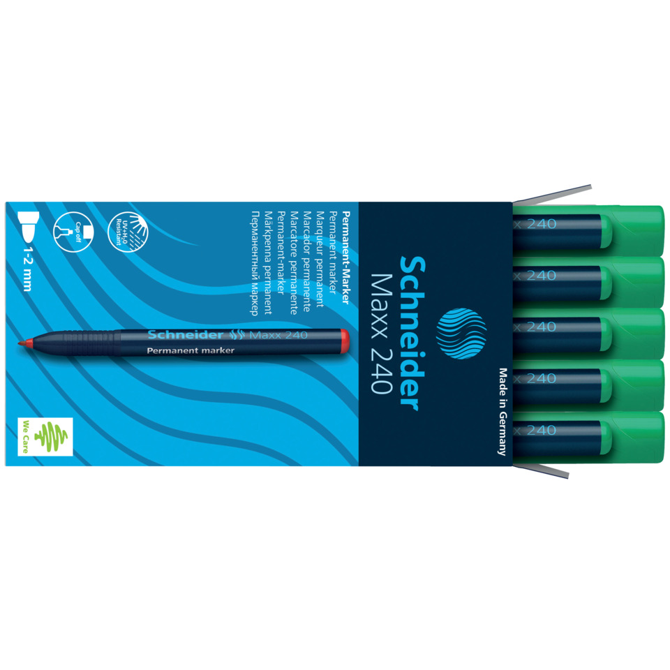 Permanentmarker, blaue Tinte, feine Spitze, 240, Schneider Maxx 240
