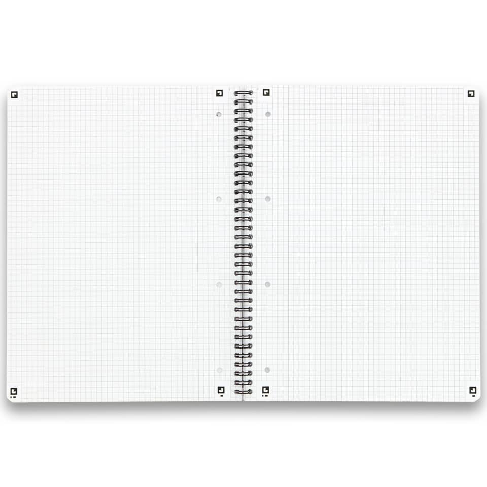 Notizbuch, Spiralheft, Graph-Papier, Gitterlinien, leere Seiten