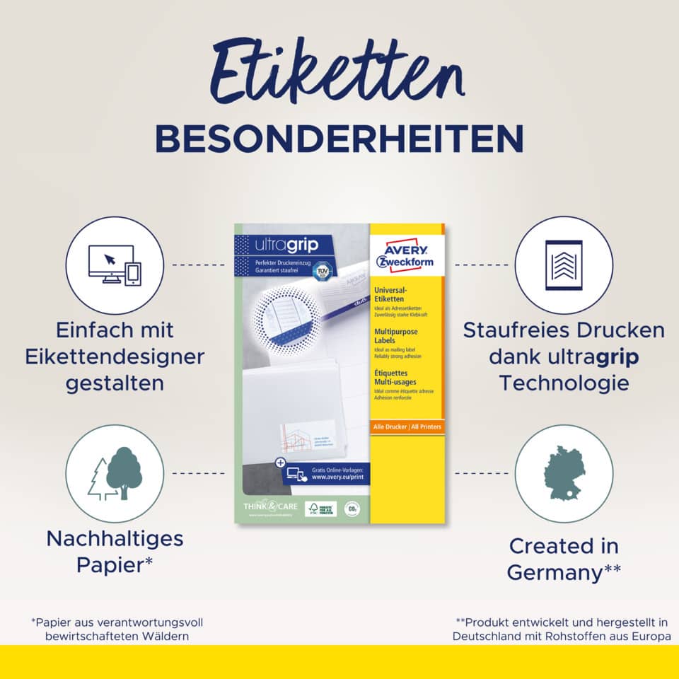 etiketten, druckfähigkeit, umweltfreundlich, papier, made-in-germany