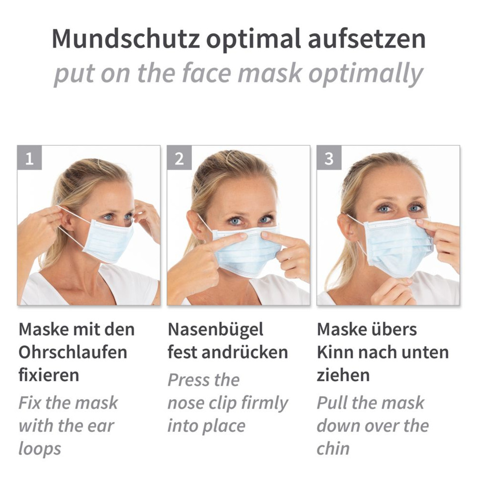 Gesichtsmaske, Mundschutz, Einwegmaske, Medizinische Maske, Maskenanleitung