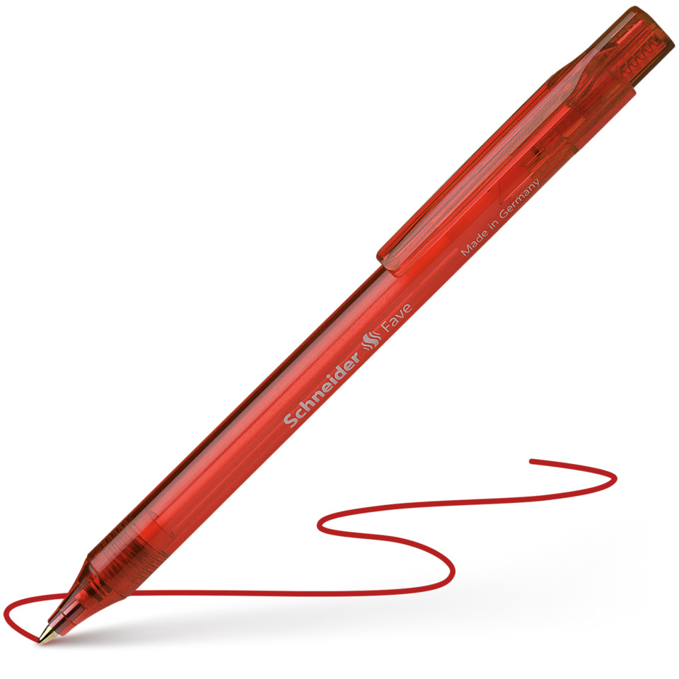 rotstift, kugelschreiber, Schneider Fave, hergestellt in Deutschland, rote tinte