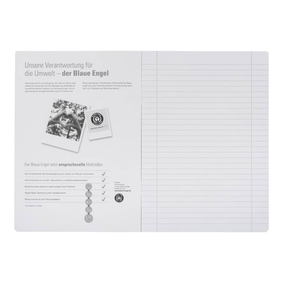 Notebook, Notizbuch, Rahmenlos, Linierteseite, Umweltfreundlich