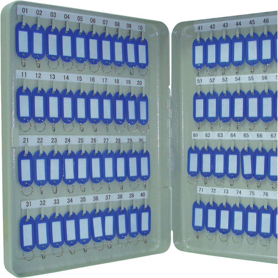 Schlüsselanhänger, Blue key tag, Kunststoffschieber, Gehäuse im Schlüsselanhänger-Set, Schlüsselringe-Set