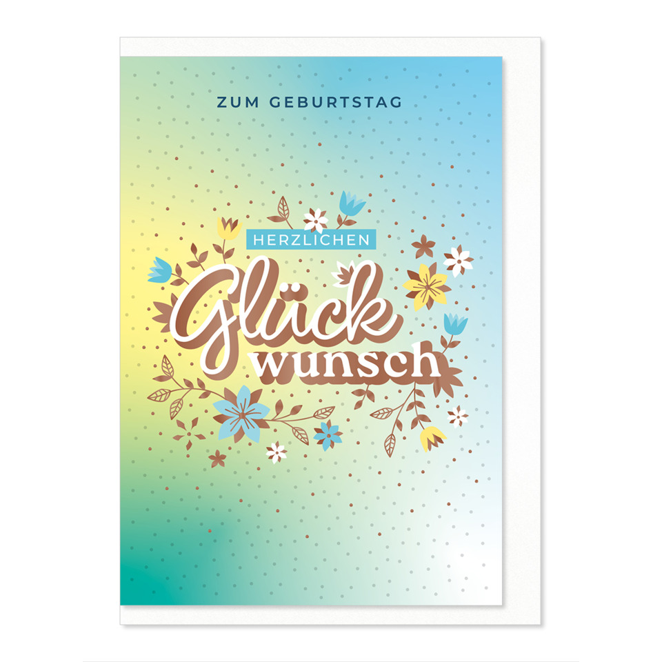 Grußkarte, Geburtstag, Blumen, Pastell, Glückwunsch