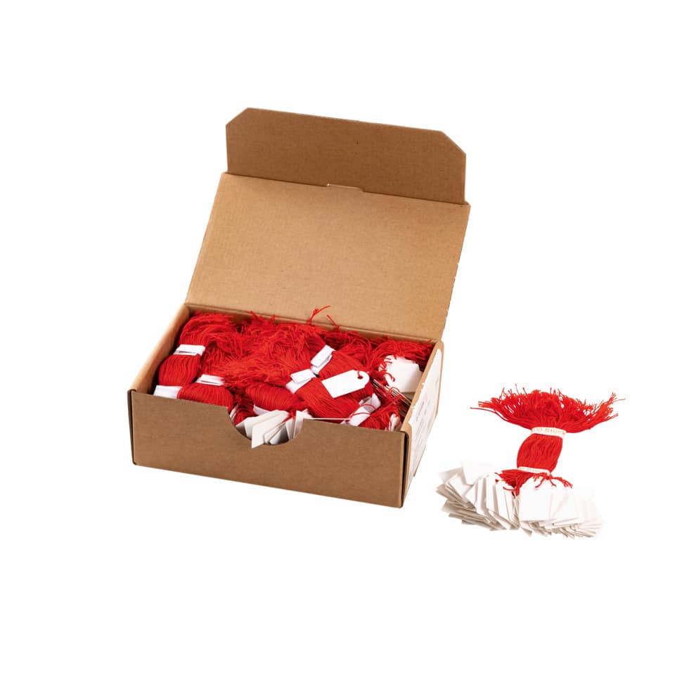 Kardonenbänder, Papierfädeln, roter Garn, Boxeninhalt, Zubehör-Set