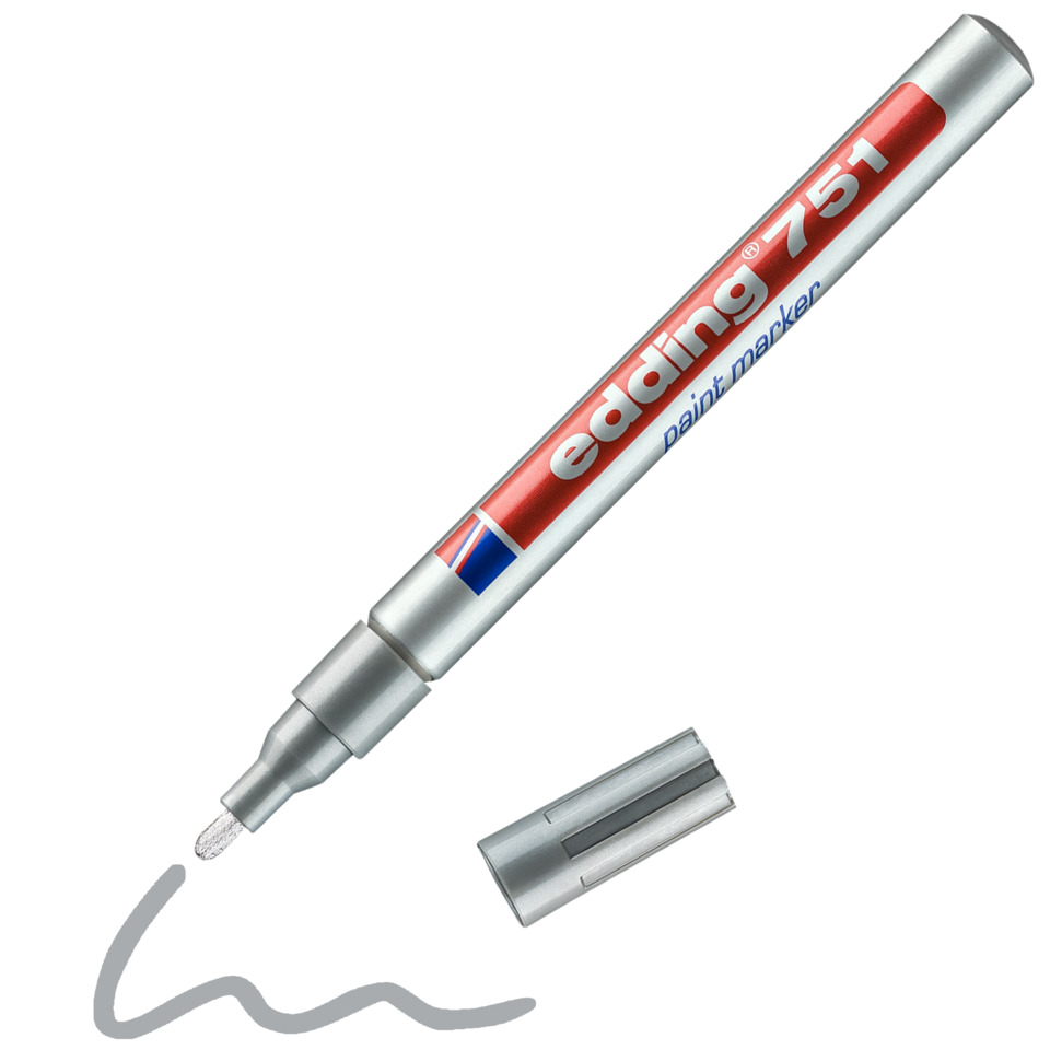 stiftmarker, edgeling 751, silberner marker, Filzstift Spitze, Kunstbedarf