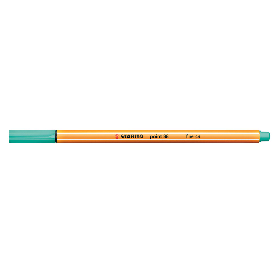 Marker, Fineliner, Orange, Kappenkappe türkis, Stabilo Point 88