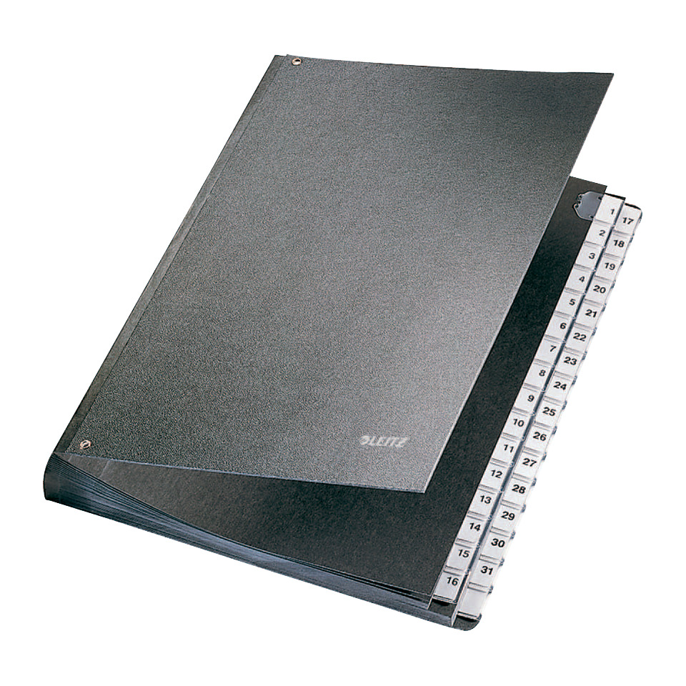 Pultordner 1-31, 32 Fächer, Hartpappe, schwarz LEITZ 5831-00-95