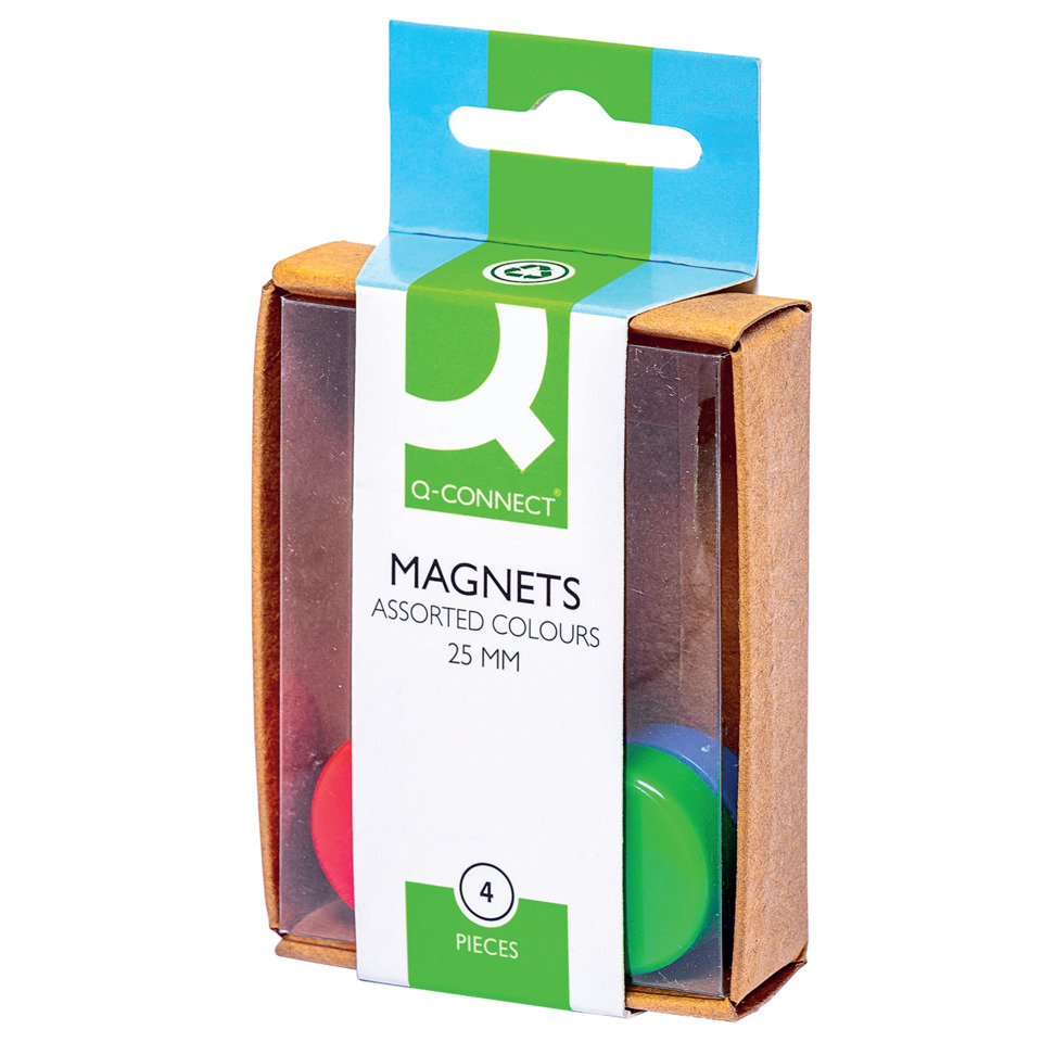 Magneten, Magnetsortiment, 25 mm, 4 Stück, Bunte Magnete