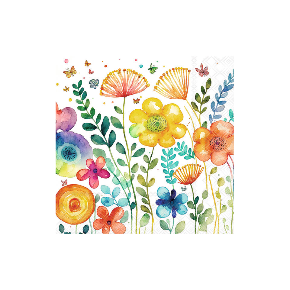 blumenmuster, wasserfarben, floral, gartenstil, kunstdruck