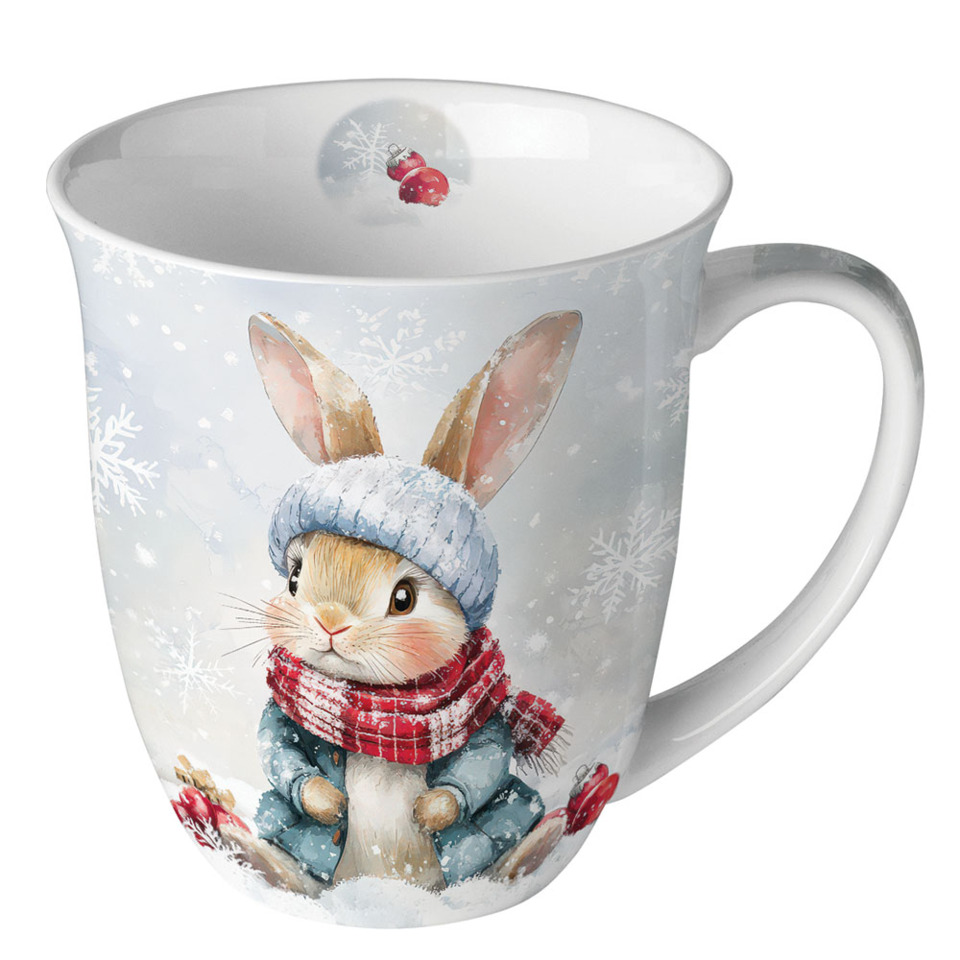 Tasse, Becher, Häschen, Winter, Motiv