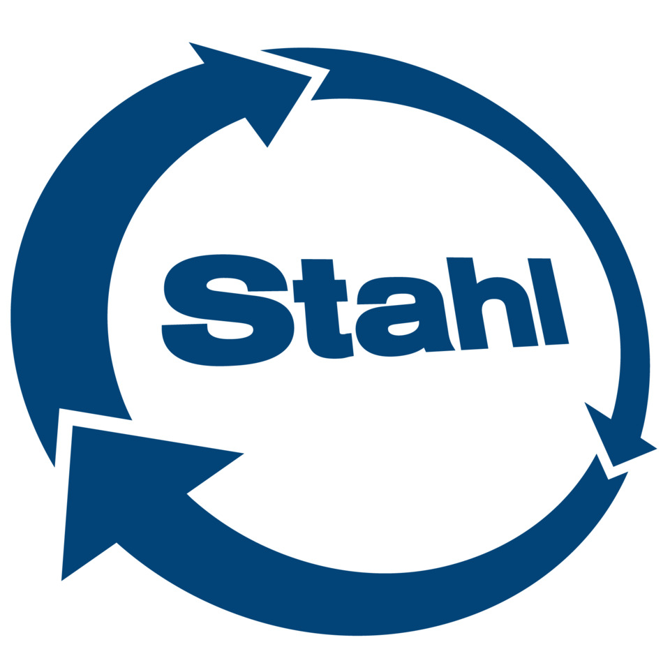 stahl, logo, kreis, zirkular, arrow