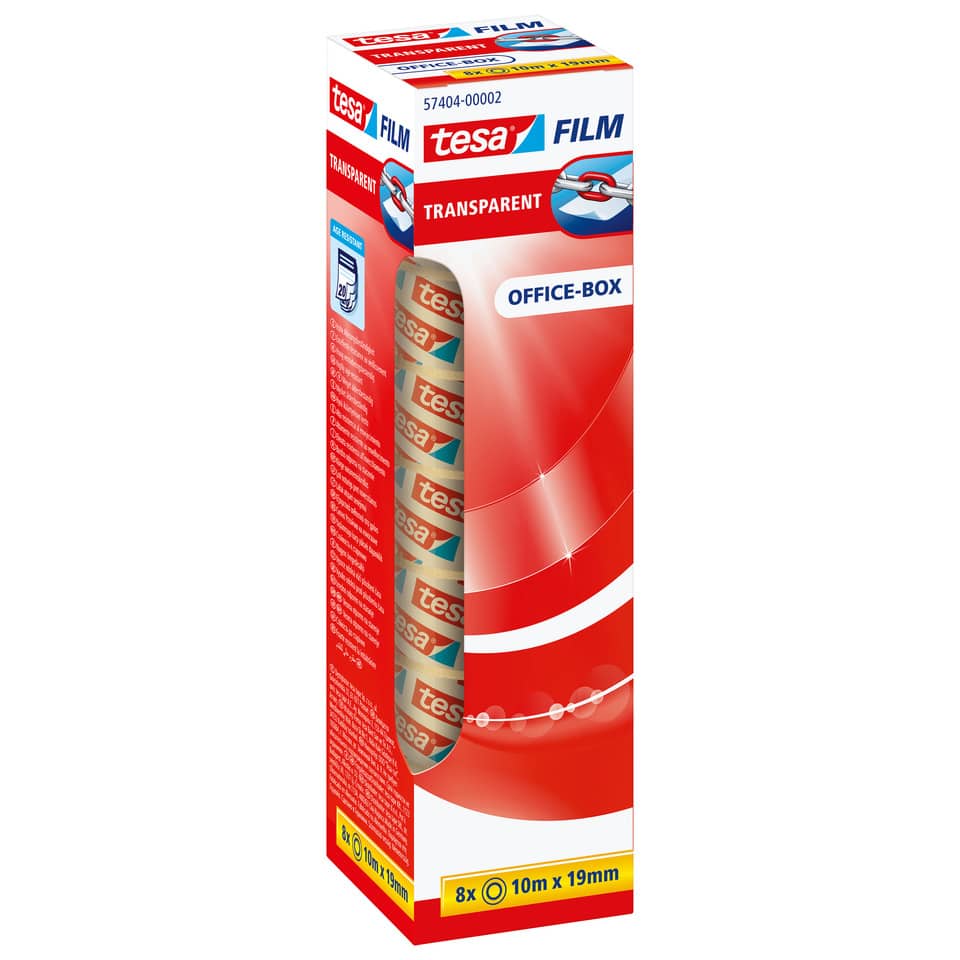 Transparent film, Office box, Tape roll, 8x10m, Tesa film