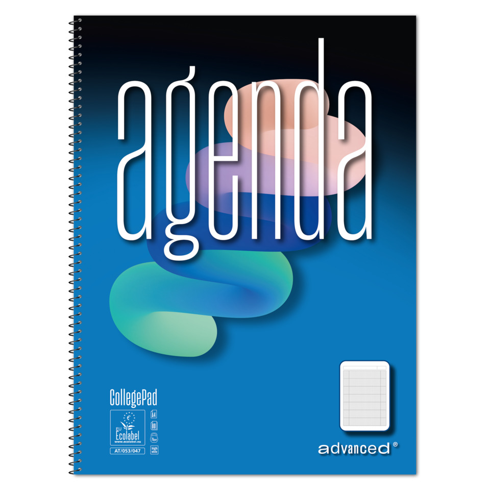 spiral notebook, college notebook, advanced notebook, A5 size, blue cover