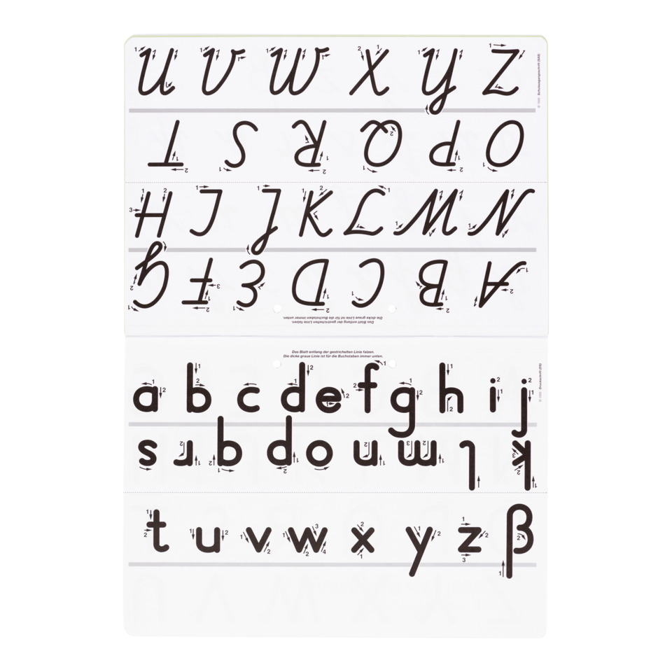 Alphabetposter, Buchstabenübersicht, Schriftbild, A–Z Buchstaben, Unterrichtsdeko