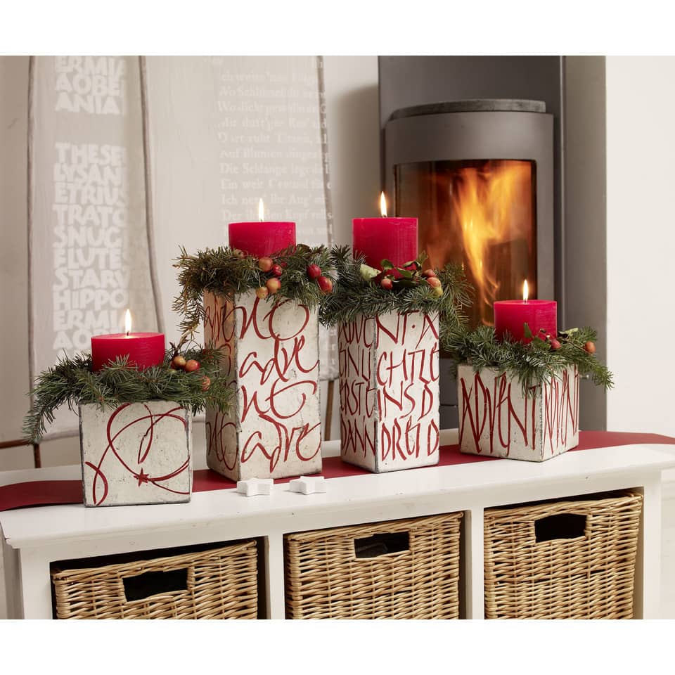 Adventskerzen, Kerzenhalter, Weihnachtsdekoration, Ständer/Kerzenhalter, Kieferngrün