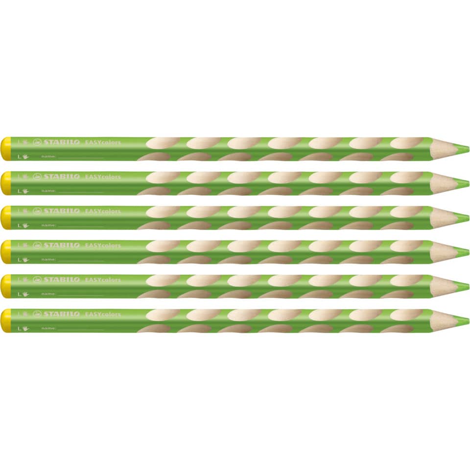 Bleistift, Buntstift, grün, 6er-Pack, Holz
