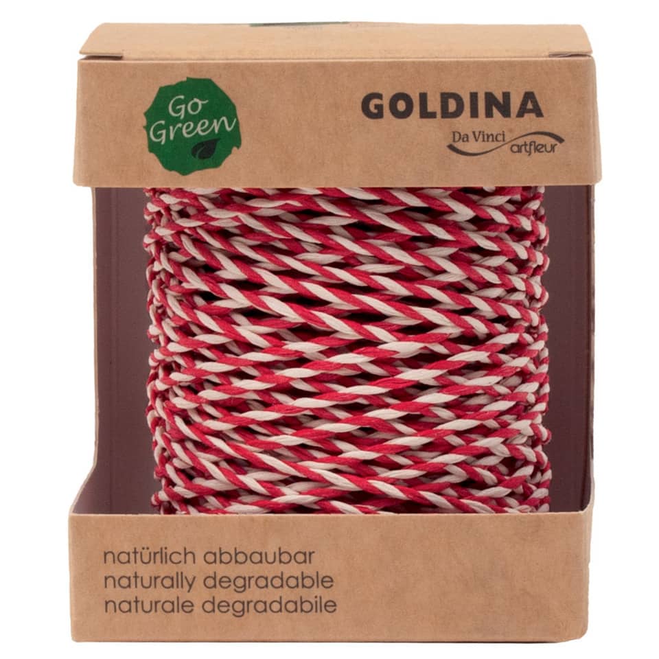 Twine, Kordel, Naturfaden, Rot-Weiß, Verpackungsschur