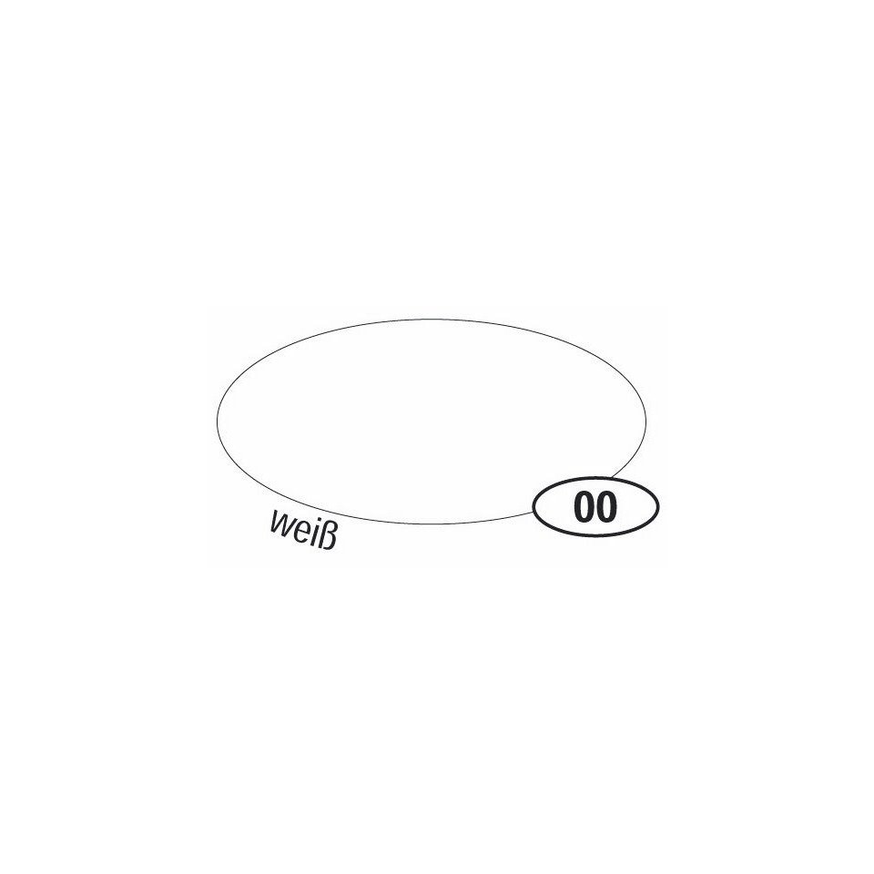 weiß, oval, Kontur, Farbe: weiß, Etikett 00