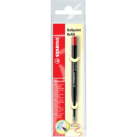 Kugelschreibermine Ballpoint Refill, 0,5 mm, rot STABILO 2/040-02