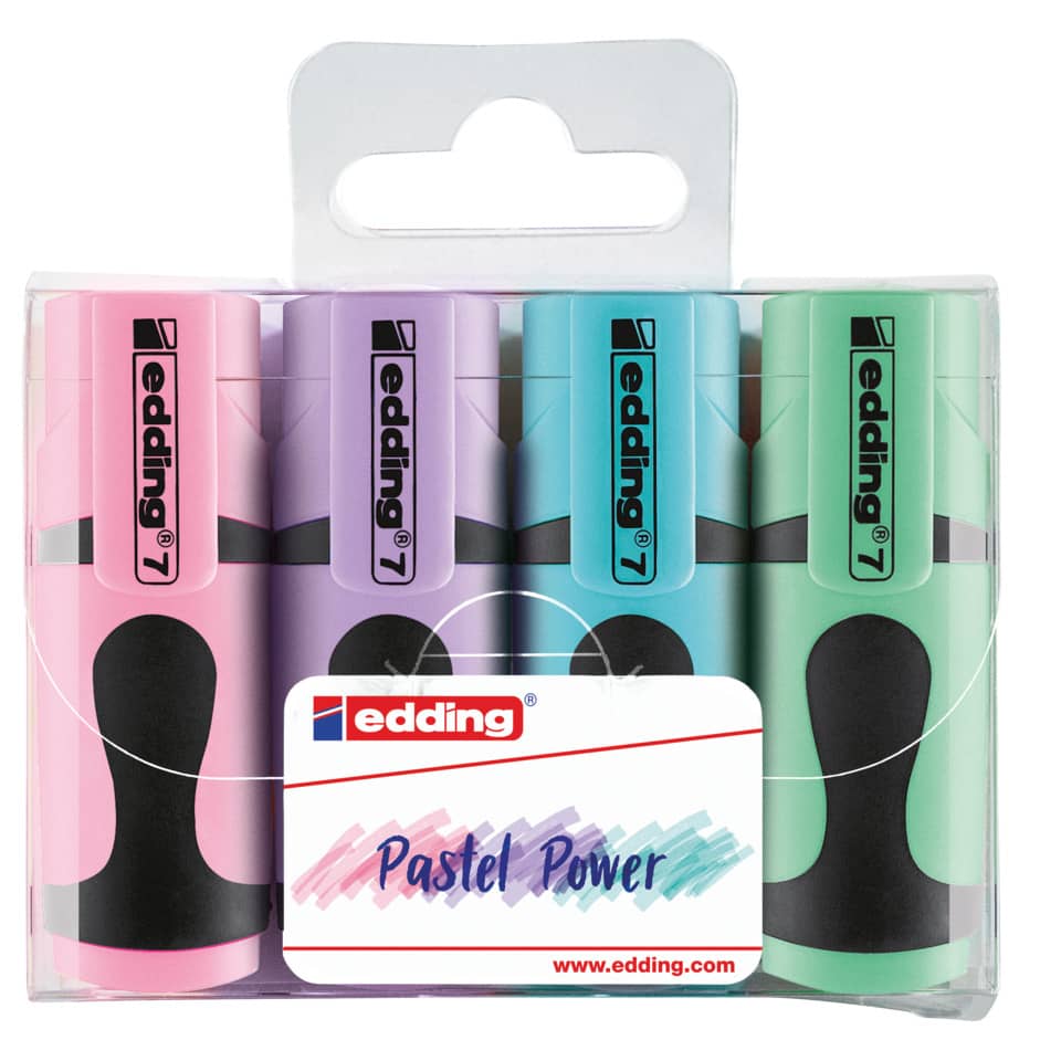 Textmarkeretui 7 Mini Pastell, 1-3mm, 4 Stück, sortiert EDDING 7-4099