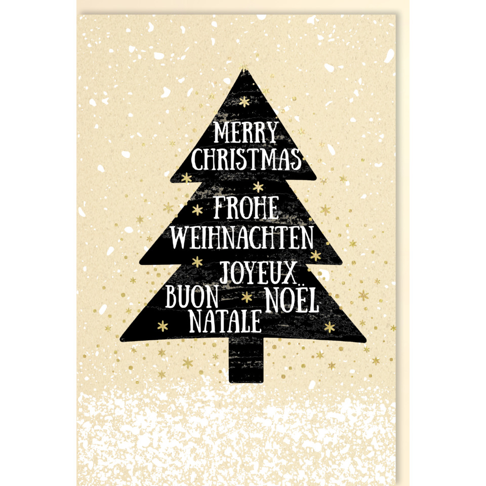 Weihnachtskarte, Weihnachtsbaum, Schwarz-Weiß, Weihnachtsgruß, Kartenlayout