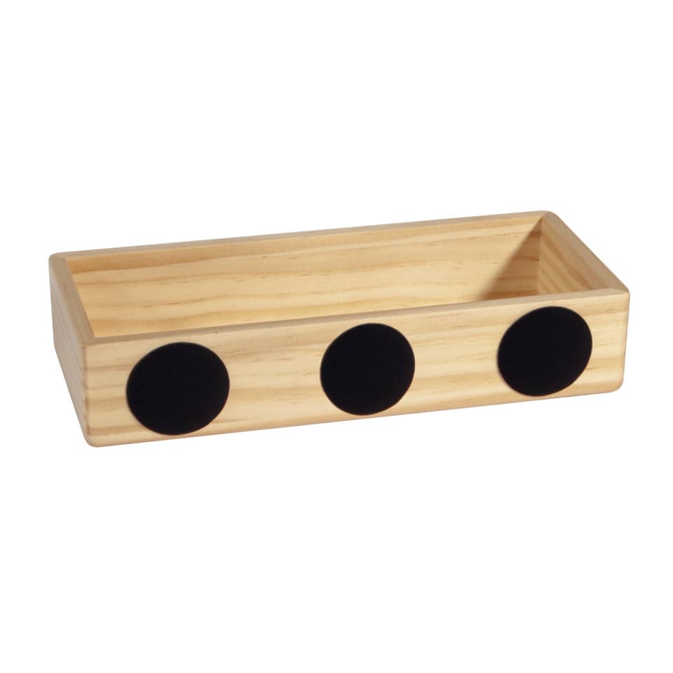 Holzschale, Holzbehälter, organizer, rechteckig, drei Magneten
