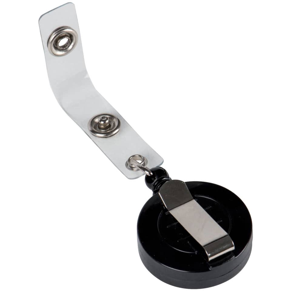 lanyard, badge reel, clip, metall, rund